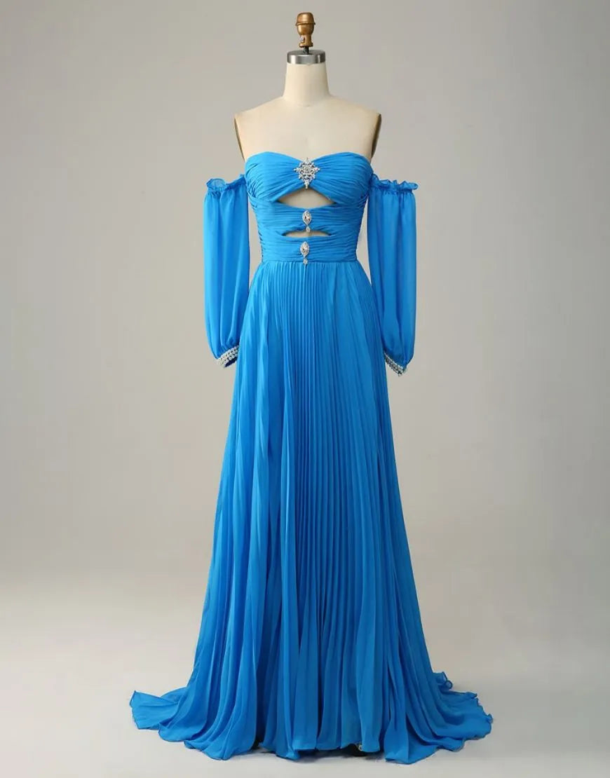 Wholesale Elegant A-Line Court Train Prom Dress With Detachable Sleeves prom dresses shops